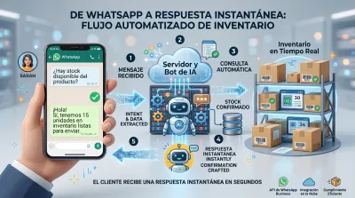 Diagrama visual, chat de whatsapp con respuesta automática