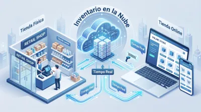 Infografía de tienda física con una tienda online
